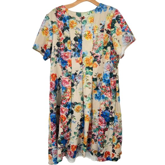Signature By Robbie Bee Floral Print Short Sleeve sucba knit Dress 3X plus - Picture 7 of 9